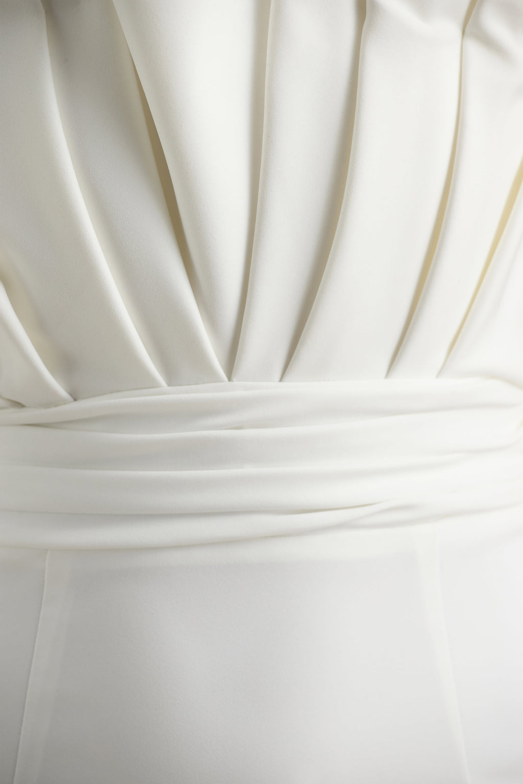Pastoral | White Ruffled Asymmetric-Neck Mini Dress