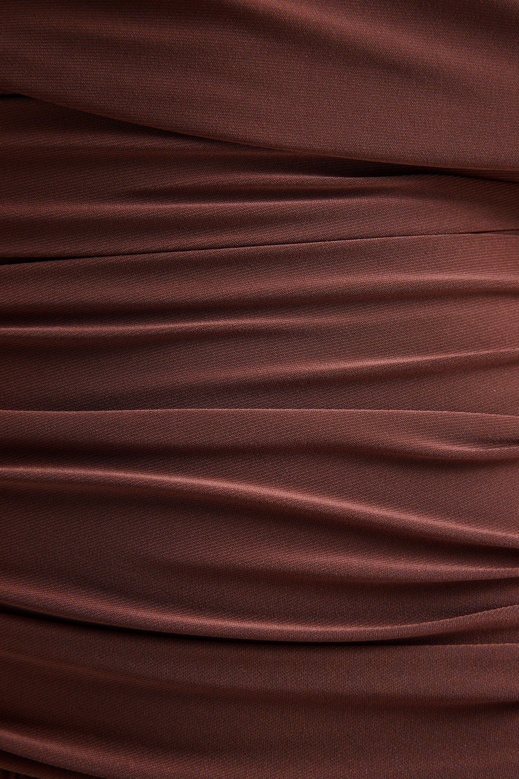 Emberly | Brown Draped Asymmetric-Neck Maxi Dress With Drop-Waist