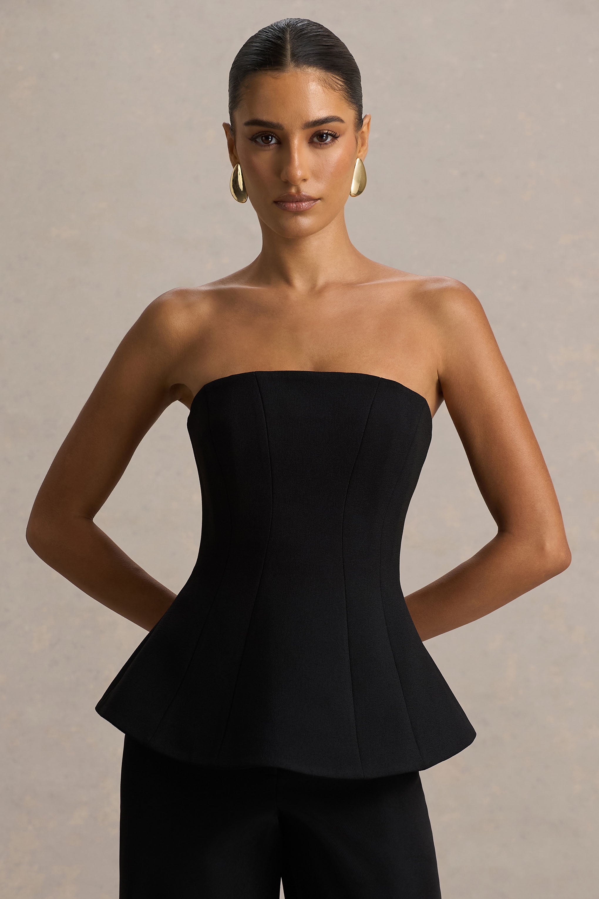 Gifted | Black Bandeau Corset Top
